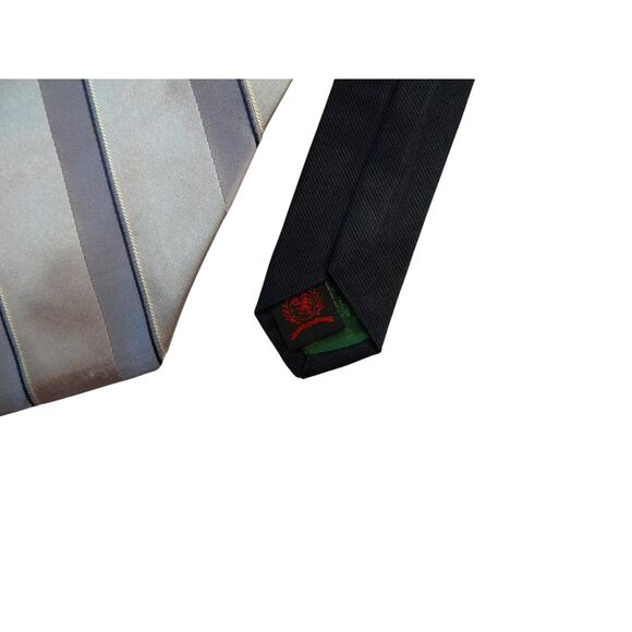 Tommy Hilfiger Tie 100% Silk Blue Purple Black Stripe Necktie Classic Event - Picture 2 of 3
